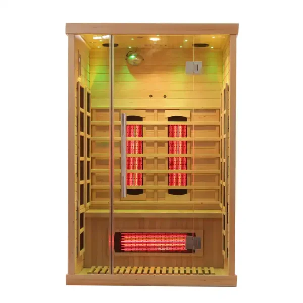 1-2 person indoor dry wooden infrared sauna room - Image 2