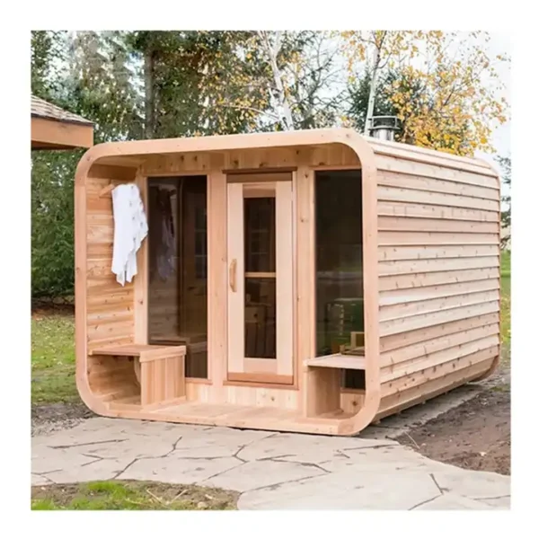 6-8 person russian electric cedar outdoor sauna - Image 3