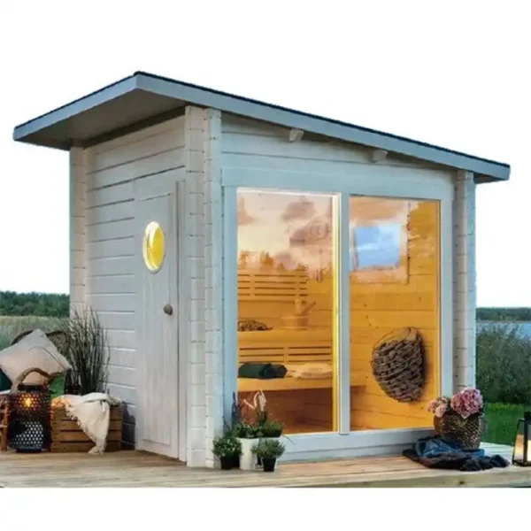 Traditional Garden Sauna outdoor Nordic Spruce wooden 4-6 person sauna cabin