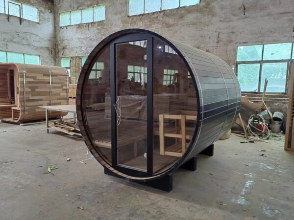 Red cedar Barrel Sauna （wood stove/ electric stove/ Infrared heating panel customizable） - Image 3