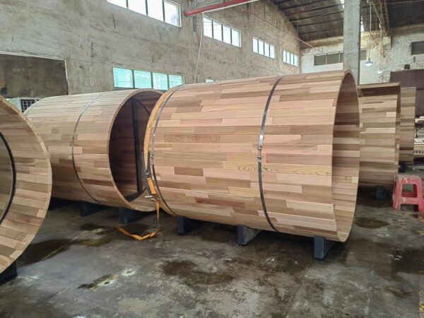 Red cedar Barrel Sauna （wood stove/ electric stove/ Infrared heating panel customizable） - Image 5