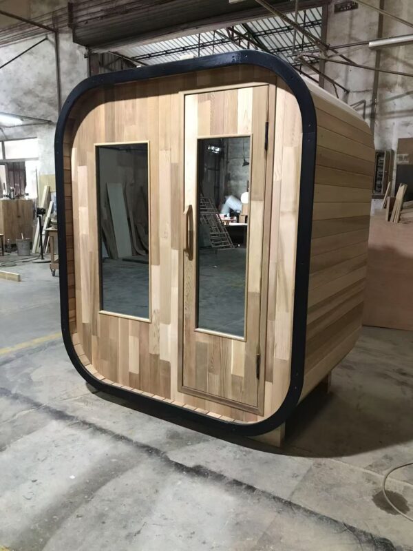 Red cedar Square sauna room（wood stove/ electric stove/ Infrared heating panel customizable） - Image 4