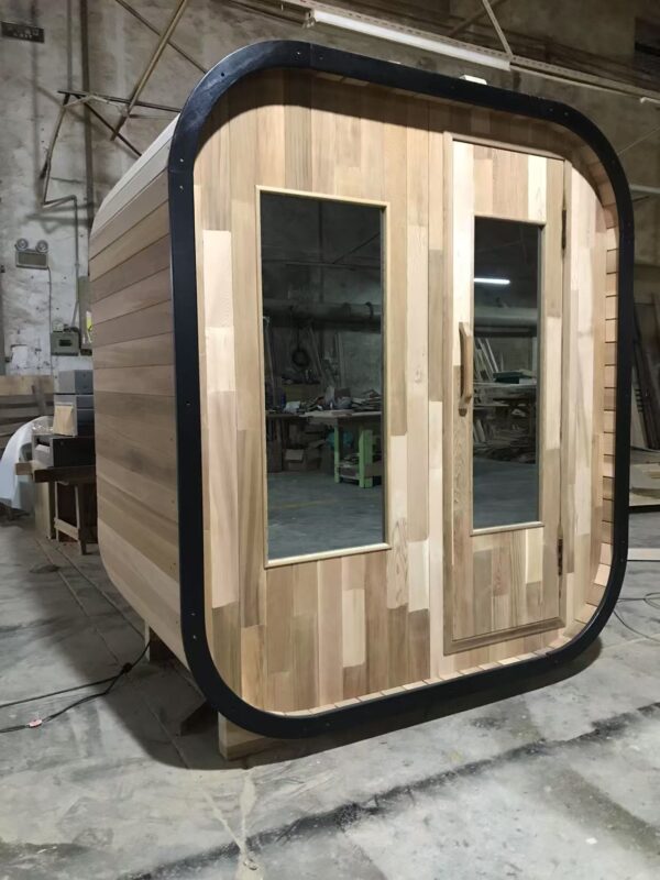 Red cedar Square sauna room（wood stove/ electric stove/ Infrared heating panel customizable） - Image 7