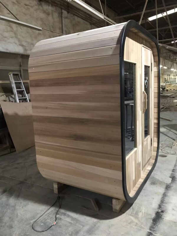 Red cedar Square sauna room（wood stove/ electric stove/ Infrared heating panel customizable） - Image 8